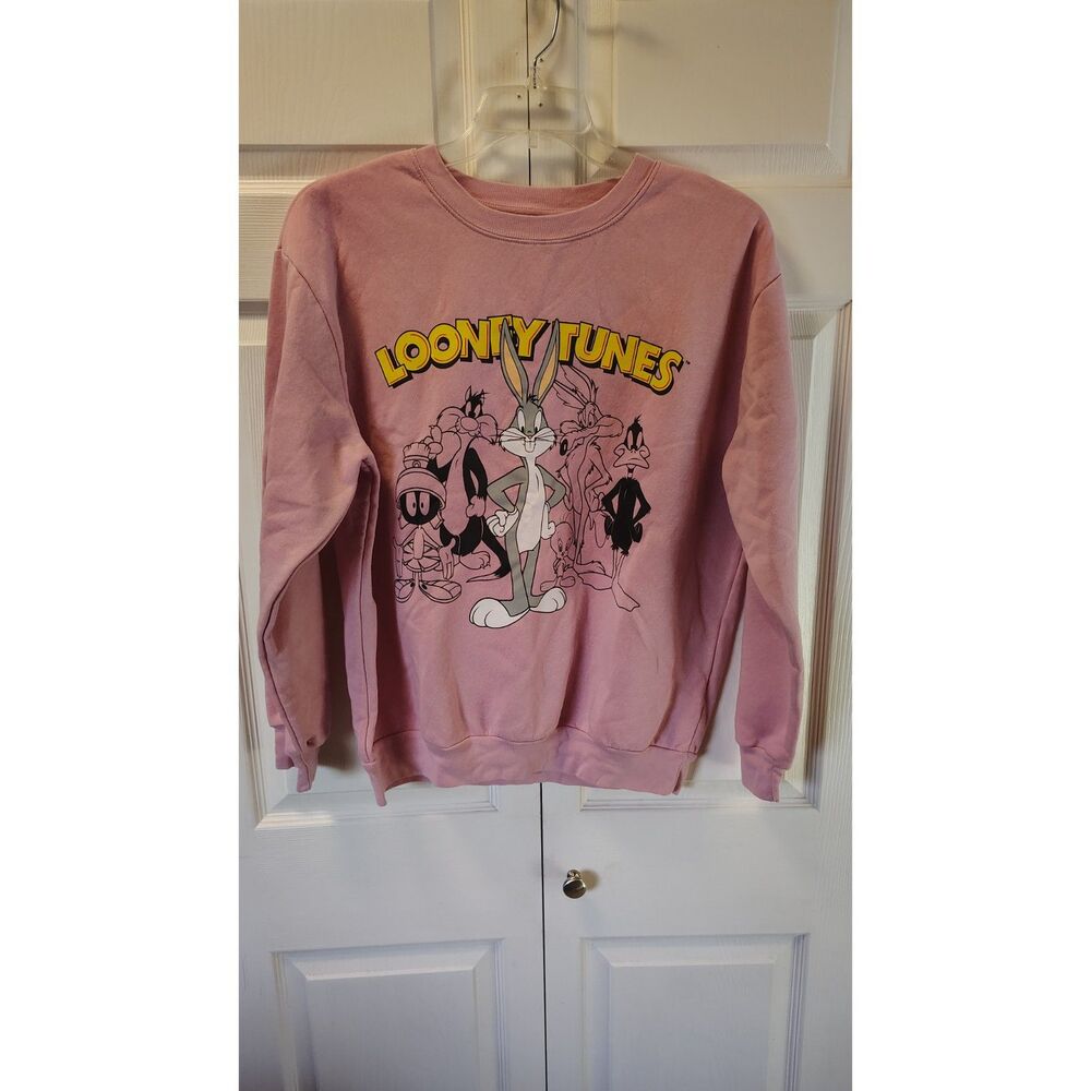 Looney Tunes Bugs Bunny & Friends Graphic Crewneck Pink Women's XXL